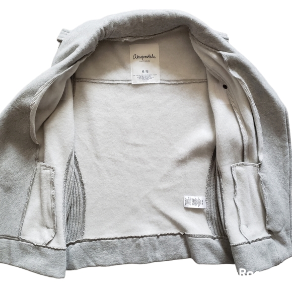 Aeropostale eighty seven Girls Moto Vest Asymmetrical Zip Up Gray Size Medium - Picture 6 of 8